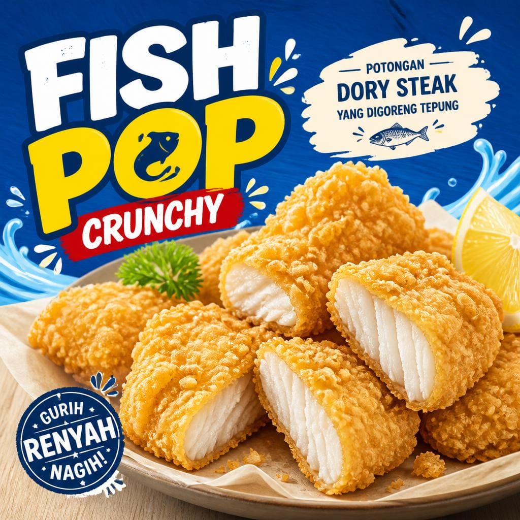 Fish Pop Crunchy dengan potongan dory steak goreng tepung